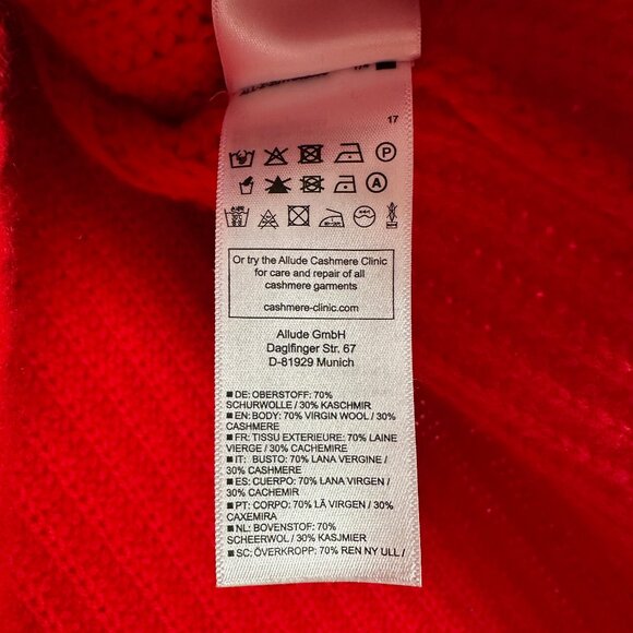 Allude wool cashmere red ribbed sweater M - Picture 4 of 6